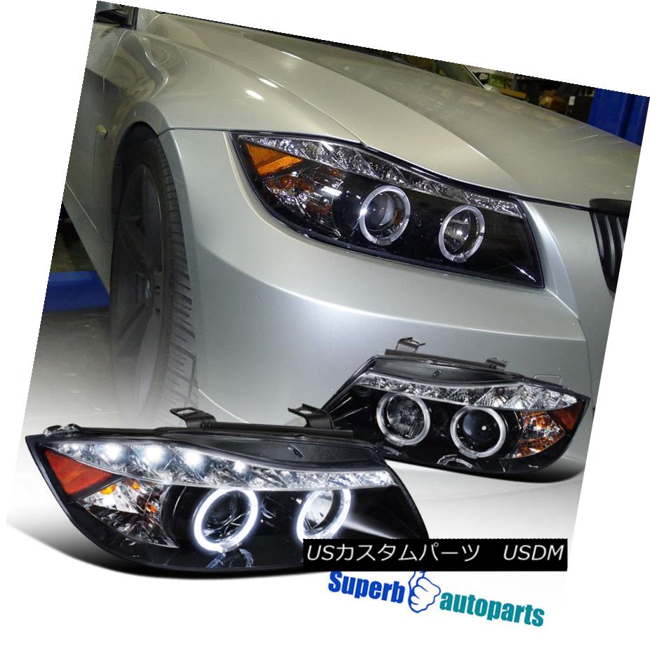 ヘッドライト 2006-2008 BMW E90 4D Halo Projector Headlights+R8 LED DRL Strip Glossy Black 2006-2008 BMW E90 4Dハロープロジェクターヘッドライト+ R8 LED DRLストリップ光沢ブラック 【並行輸入品】 46,926円