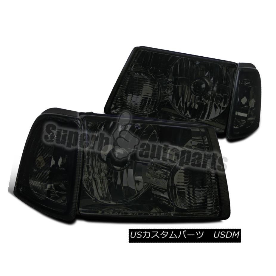 ヘッドライト 2001-2011 Ford Ranger Smoke Crystal Headlights+Corner Turn Signal Lights 2001年?2011年フォードレンジャースモーククリスタルヘッドライト+ Cor ner Turn Signal Lights 【並行輸入品】