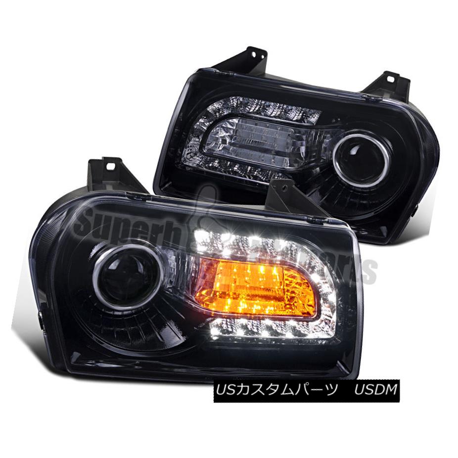 ヘッドライト 2005-2010 Chrysler 300 Smoke Tinted LED Signal Projector Headlights Glossy Black 2005-2010 Chrysler 300煙がかかったLED信号プロジェクターヘッドライトGlossy Black 【並行輸入品】