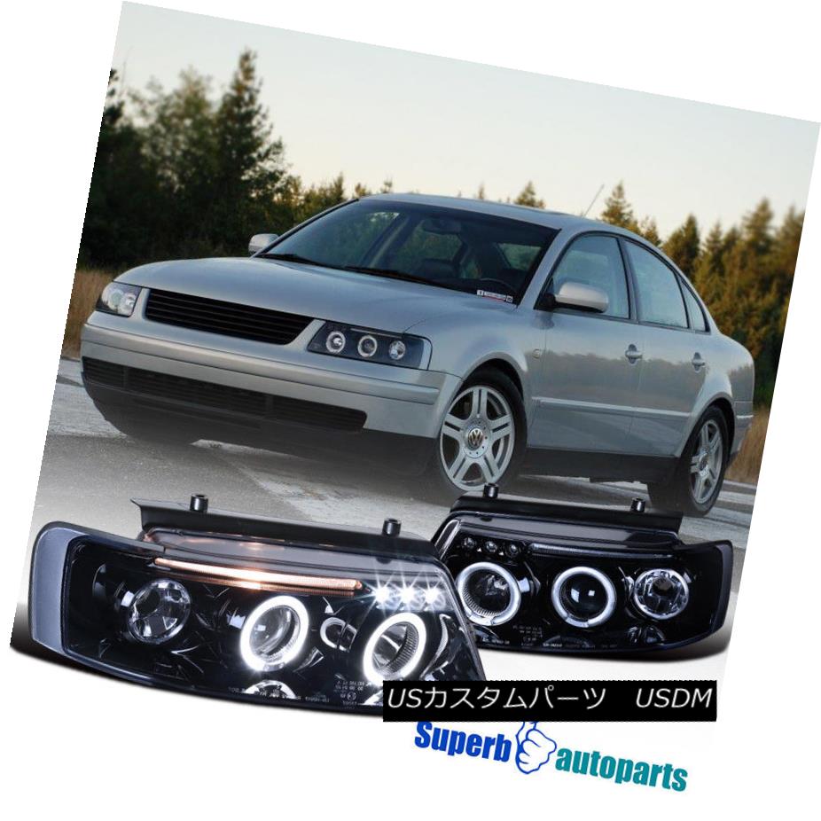 ヘッドライト Piano Black Dual Halo LED Projector Headlights For 1997-2000 VW Passat Smoke ピアノブラックデュアルハローLEDプロジェクターヘッドライト1997-2000 VWパサートスモーク 【並行輸入品】 43,544円