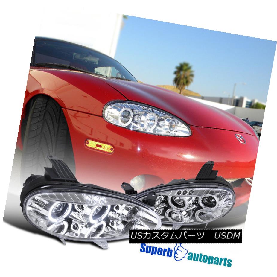 ヘッドライト 2001-2005 Mazda Miata MX5 LED Dual Halo Projector Headlights Replacement Pair 2001-2005マツダMiata MX5 LEDデュアルハロープロジェクターヘッドライト交換ペア 【並行輸入品】