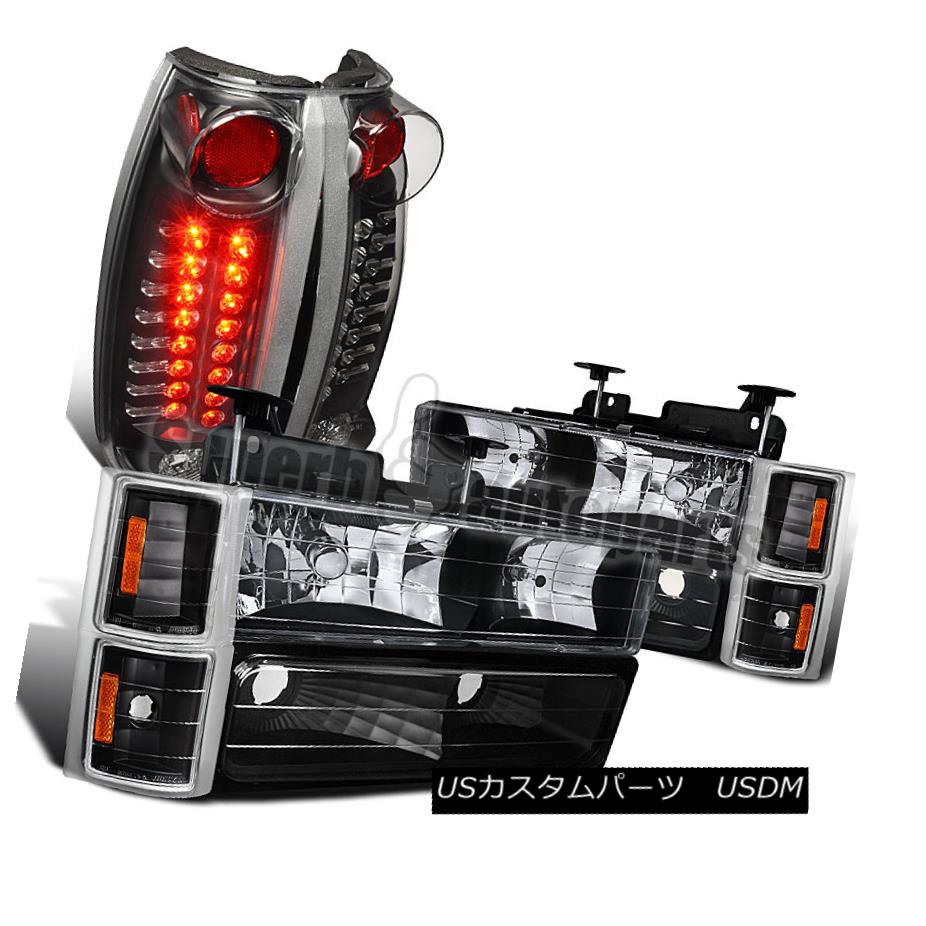 ヘッドライト 1994-1998 Silverado Black Headlight+Corner Bumper Lamp +LED Tail Lights Black 1994-1998 Silverado Blackヘッドライト+トウモロコシ erバンパーランプ+ LEDテールライトブラック 【並行輸入品】