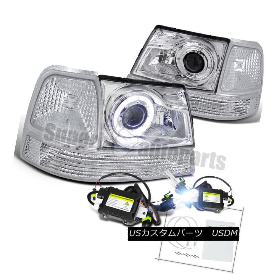 ヘッドライト 1998-2000 Ford Ranger Halo Projector Headlights+Corner Lamps Clear+H1 Slim HID 1998?2000年フォードレンジャーハロープロジェクターヘッドライト+ Cor nerランプクリア+ H1スリムHID 【並行輸入品】