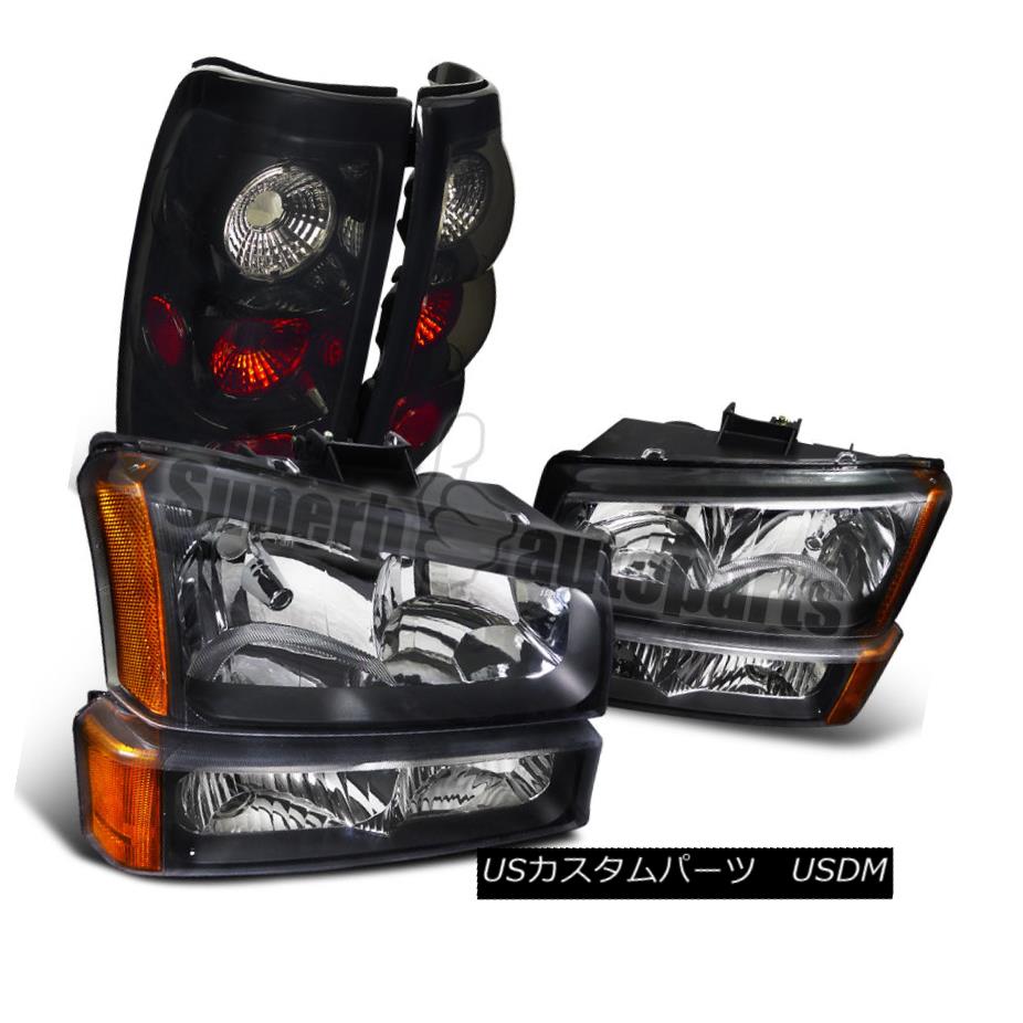 ヘッドライト 03-06 Silverado Headlights+Bumper Lights Black+Glossy Black Tail Brake Lamps 03-06 Silveradoヘッドライト+ Bum ライト付きブラック+光沢のあるブラックテールブレーキランプ 【並行輸入品】