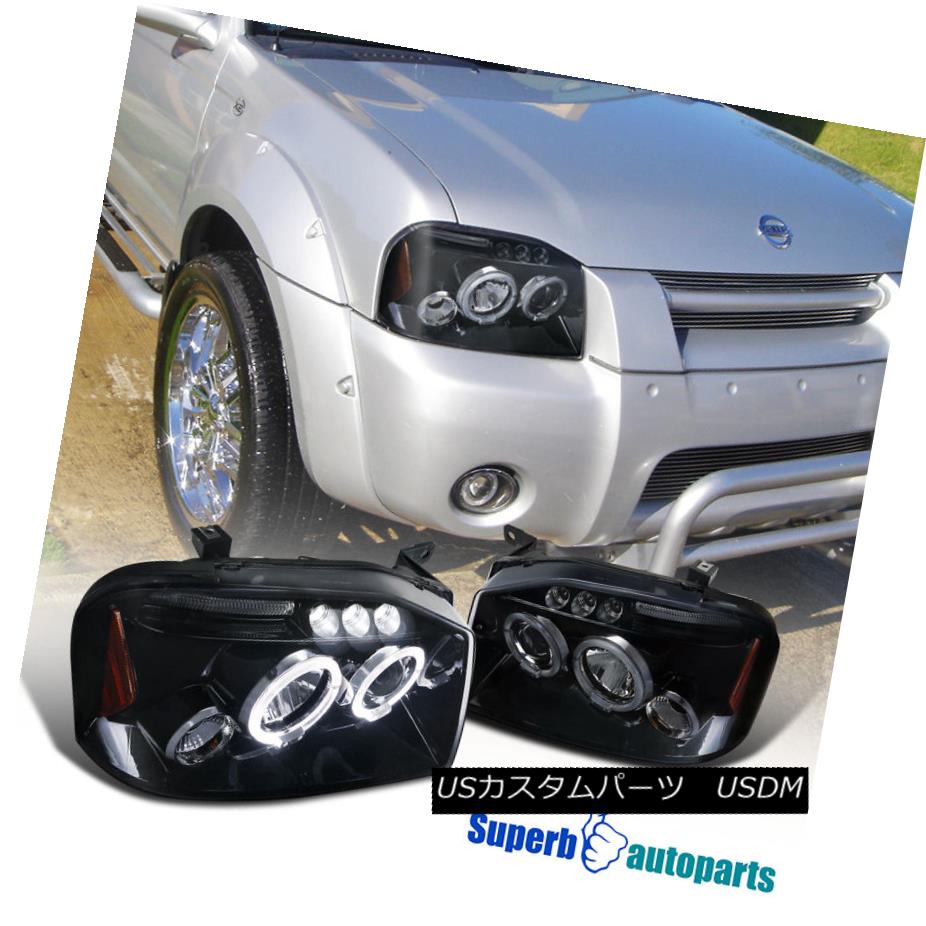 ヘッドライト For 2001-2004 Frontier Halo Smoke Lens LED Projector Headlights Glossy Black 2001-2004年に向けてFrontier Halo Smoke Lens LEDプロジェクターヘッドライトGlossy Black 【並行輸入品】
