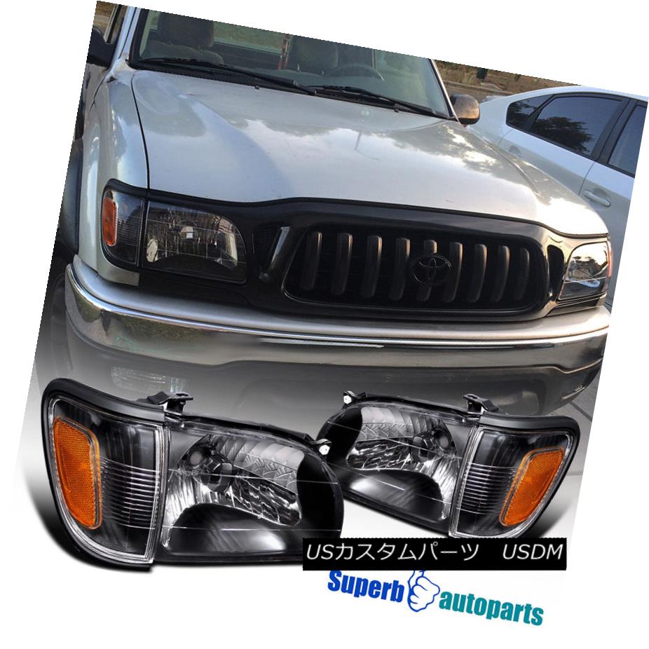 ヘッドライト 2001-2004 Toyota Tacoma Head Lights+Corner Signal Lamp Black 2001-2004トヨタタコマヘッドライト+コーナー信号ランプブラック 【並行輸入品】