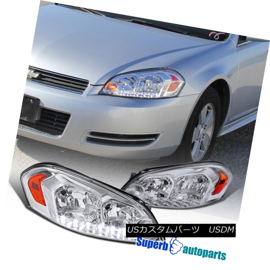 ヘッドライト Chevy 2006-2015 Impala 06-07 Monte Carlo Chrome LED DRL Headlights Head Lamps シボレー2006-2015インパラ06-07モンテカルロクロームLED DRLヘッドライトヘッドランプ 【並行輸入品】