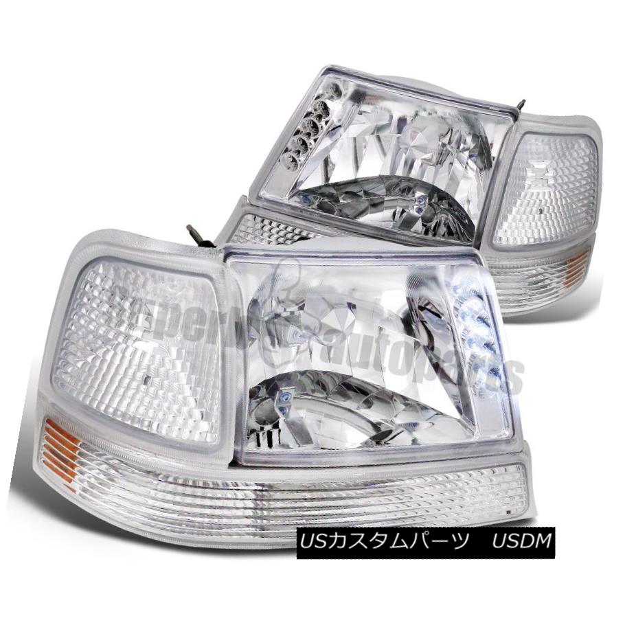 ヘッドライト 1998-2000 Ford Ranger LED Head Lights+Signal+Parking Chrome/ Clear 1998-2000フォードレンジャーLEDヘッドライト+信号+ パーキングクローム/クリア 【並行輸入品】