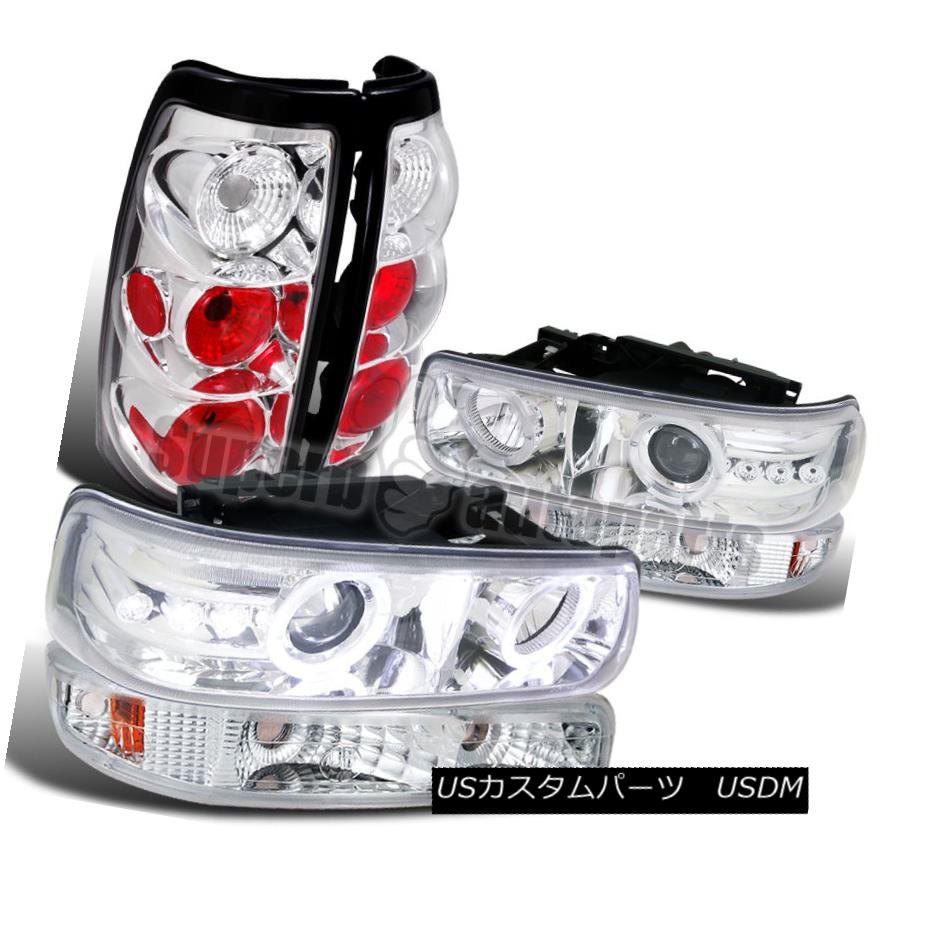 2021超人気 ライト・ランプ-Headlight LED Halo Silverado Chevy 1999-2002 ヘッドライト  Chrome+Bumper 1999-2002シボレーシルバラードハローLEDヘッドライトクローム+バンパーランプ+テールブレーキライト Light  Brake Lamp+Tail - bbdmarketing.co.uk