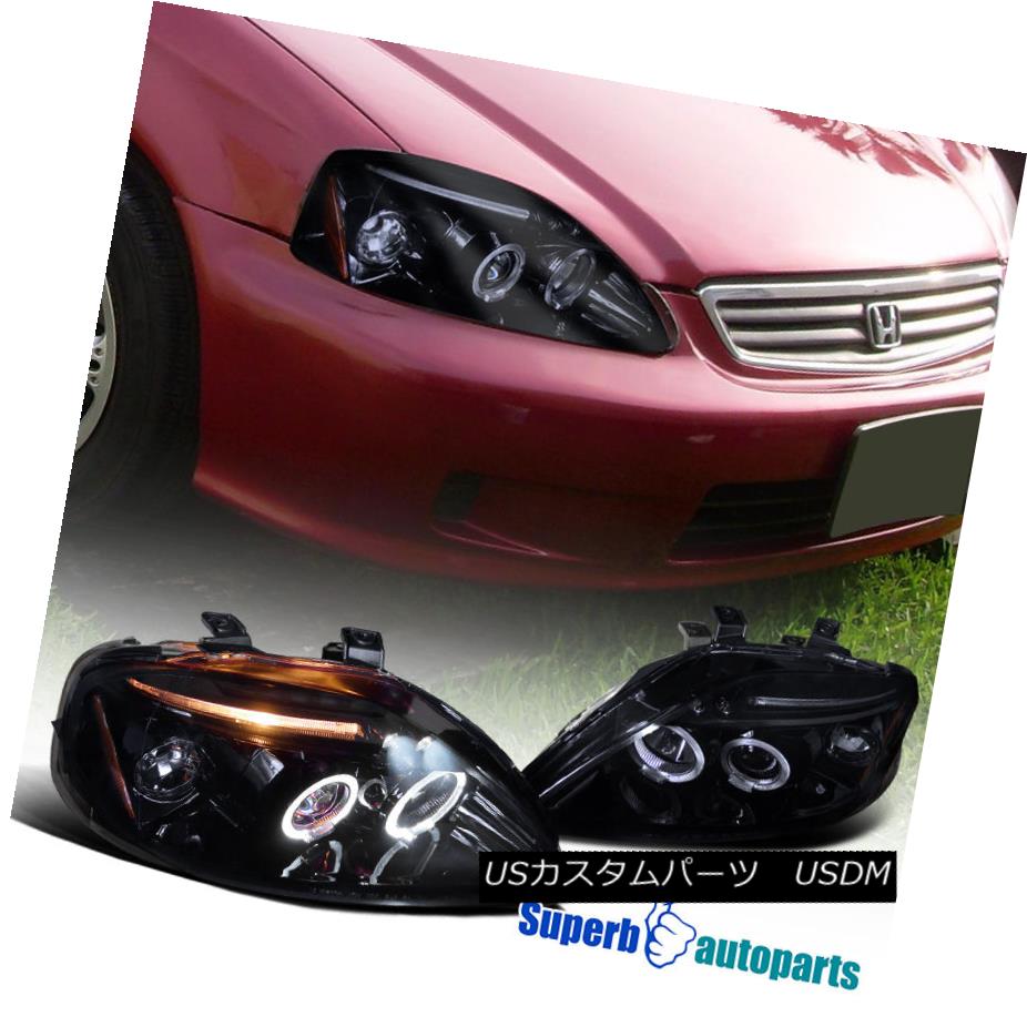 ヘッドライト For 1999-2000 Honda Civic Dual Halo Led Projector Headlight Glossy Black / Smoke 1999-2000 Honda CivicデュアルハローLedプロジェクターヘッドライト光沢ブラック/スモーク 【並行輸入品】 37,323円