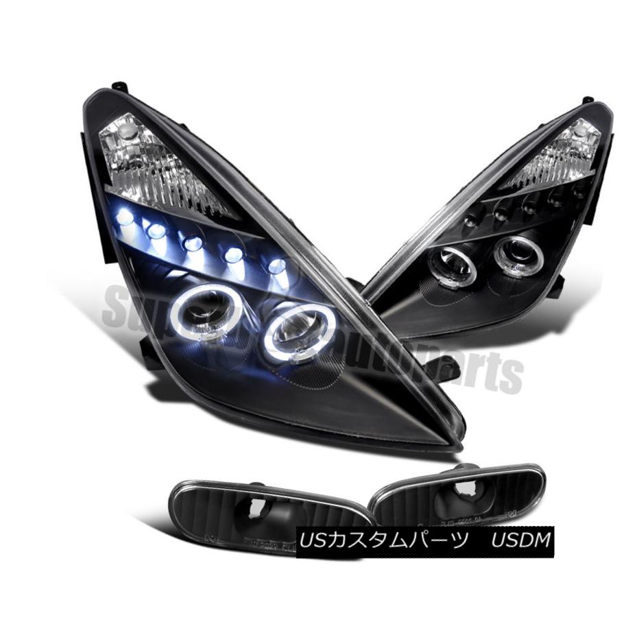 ヘッドライト 2000-2005 Toyota Celica Halo LED Projector Headlights+Side Marker Signal Black 2000-2005 Toyota Celica Halo LEDプロジェクターヘッドライト+ Sid eマーカーシグナルブラック 【並行輸入品】