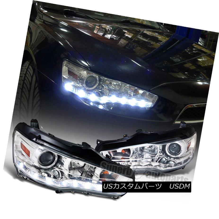 ヘッドライト 2008-2015 Evo X EVO 10 Lancer R8 LED DRL Projector Headlights Lamps Chrome 2008-2015 Evo X EVO 10ランサーR8 LED DRLプロジェクターヘッドライトランプクローム 【並行輸入品】
