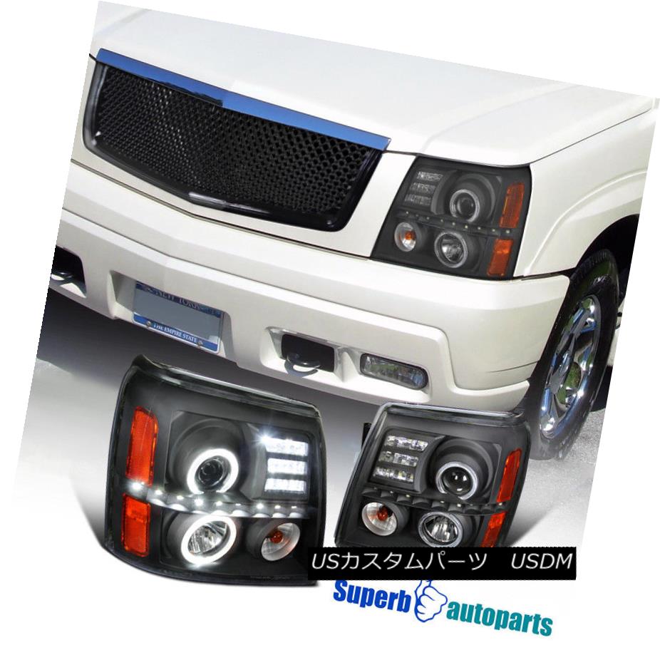 ヘッドライト 2002-2006 Cadillac Escalade LED Dual Halo Headlights Head Lamps Black 2002-2006キャデラック・エスカレードLEDデュアル・ハローヘッドライトヘッドランプブラック 【並行輸入品】