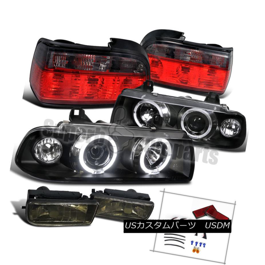 ヘッドライト 92-98 BMW E36 2D Halo Projector Headlights Black+Fog Lamps+Tail Lights Red/Smoke 92-98 BMW E36 2Dハロープロジェクターヘッドライトブラック+フォグランプ+テールライトレッド/スモーク 【並行輸入品】