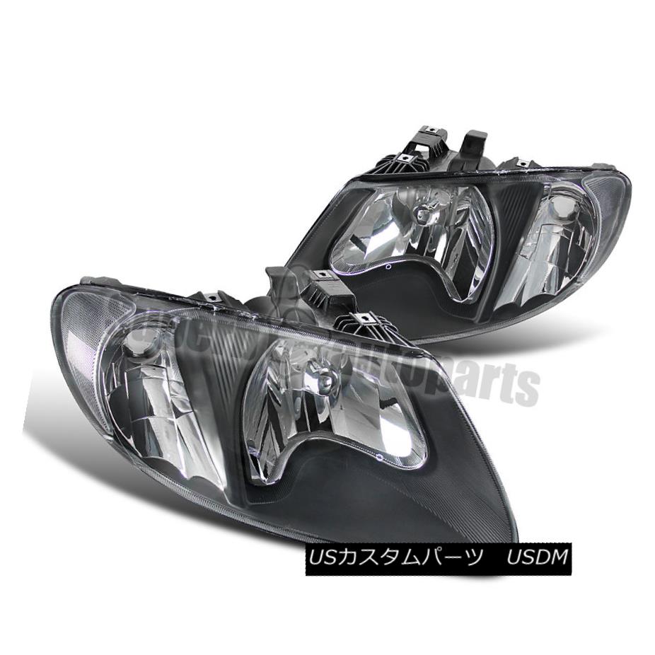 ヘッドライト 01-07 Dodge Caravan Chrysler Town & Counry Black Euro Headlights+Clear Reflector 01-07ドッジキャラバンクライスラータウン＆amp; カントリーブラックユーロヘッドライト+ Cle ar反射板 【並行輸入品】