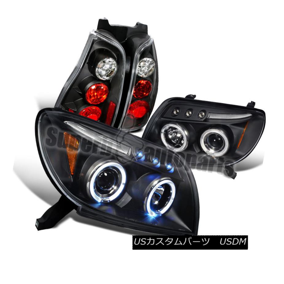 ヘッドライト 2003-2005 Toyota 4Runner Halo LED Projector Headlights+Tail Lights Black 2003-2005トヨタ4Runner Halo LEDプロジェクターヘッドライト+タイ lライトブラック 【並行輸入品】