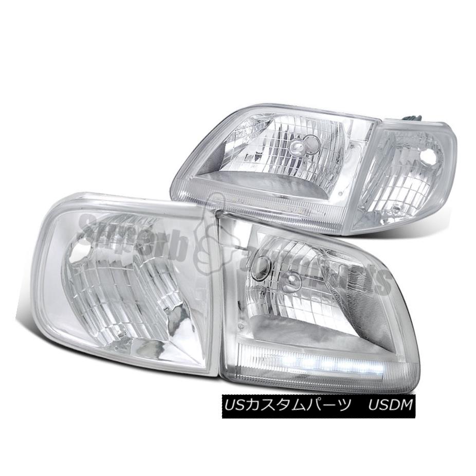 ヘッドライト 1997-2003 Ford Expedition Clear LED Headlights+Chrome Corner Signal Lights F150 1997-2003 Ford ExpeditionクリアLEDヘッドライト+ Chr omeコーナー信号ライトF150 【並行輸入品】