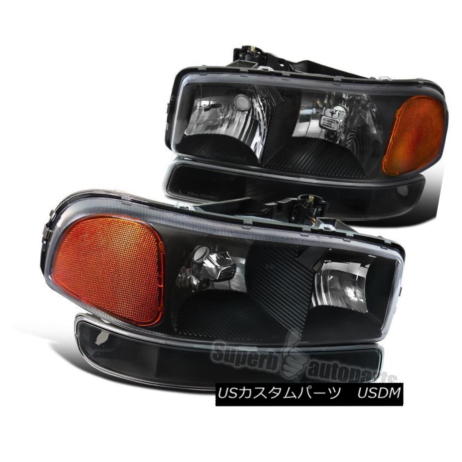 ヘッドライト NEW 1999-2006 GMC Sierra Yukon XL Black Clear Lens Head Lamps+Bumper Lights NEW 1999-2006 GMC Sierra Yukon XLブラッククリアレンズヘッドランプ+バンパーライト 【並行輸入品】