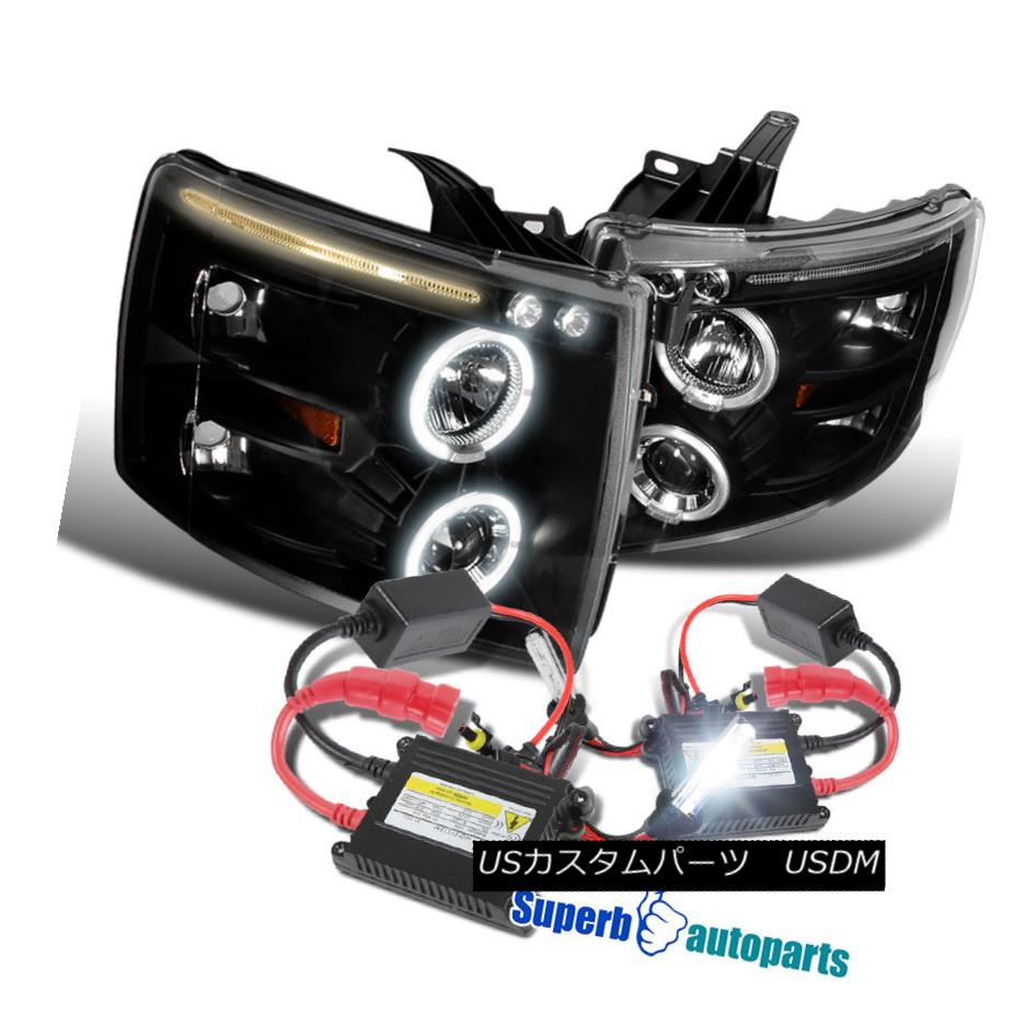 第一ネット ライト ランプ 07 14 ヘッドライト Chevy H1スリムhidキット Ledハロープロジェクターヘッドライトブラック Silverado 07年 14年chevy Kit Hid Slim Black H1 Headlights Projector Halo Led Silverado Tarotreikiworld Com