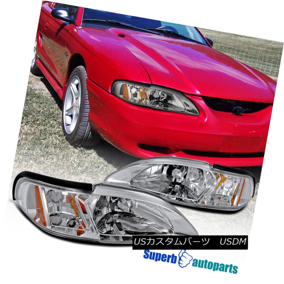 ヘッドライト 1994-1998 Ford Mustang 1PC Head Lights+Corner Lamps Clear 1994-1998 Ford Mustang 1PCヘッドライト+コーナーランプクリア 【並行輸入品】