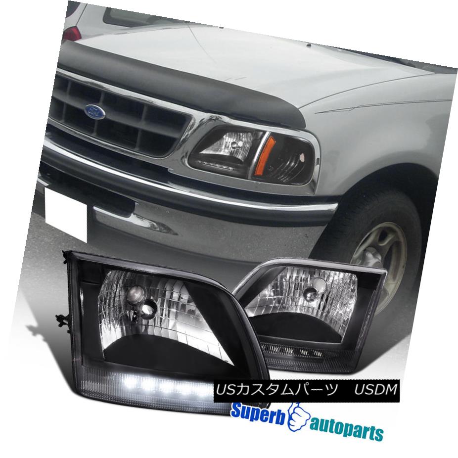 ヘッドライト 1997-2002 Ford F150 Expedition 04 F150 Heritage LED Head Lights Lamps Black Pair 1997-2002 Ford F150 Expedition 04 F150 Heritage LEDヘッドライトランプブラックペア 【並行輸入品】