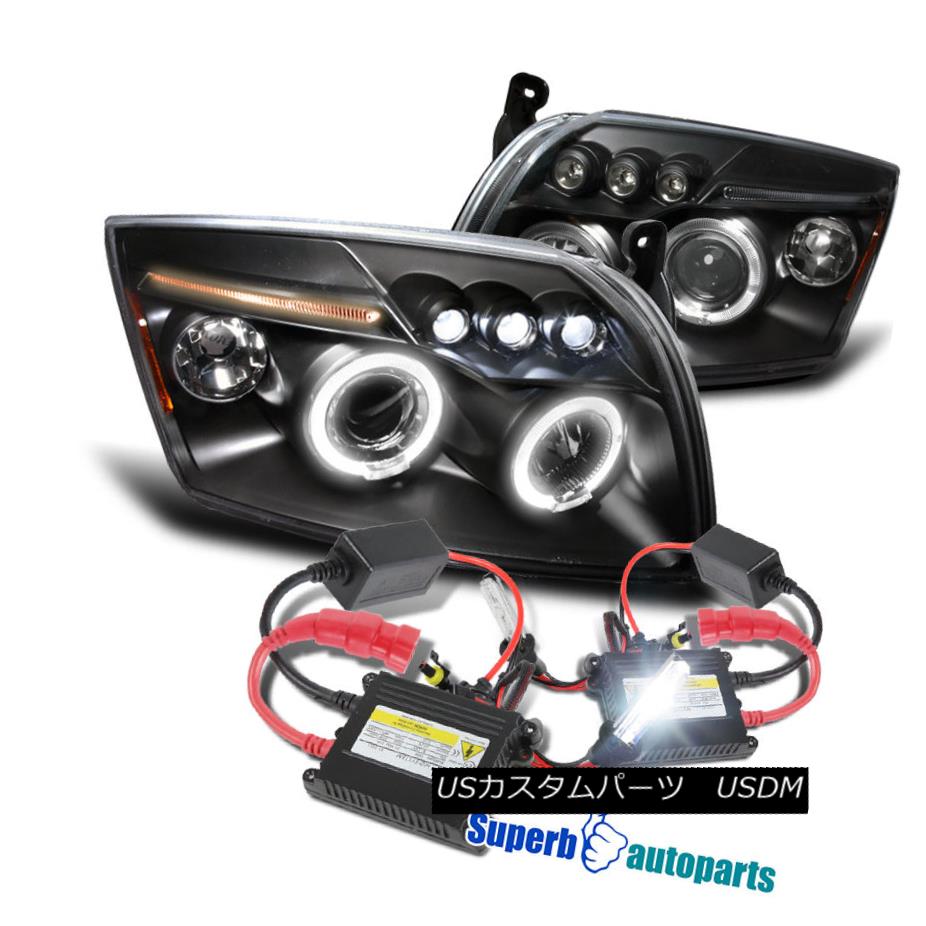 ヘッドライト 2007-2012 Dodge Caliber Halo LED Projector Headlights Black+H1 Slim HID Kit 2007-2012 Dodge Calibre Halo LEDプロジェクターヘッドライトブラック+ H1スリムHIDキット 【並行輸入品】