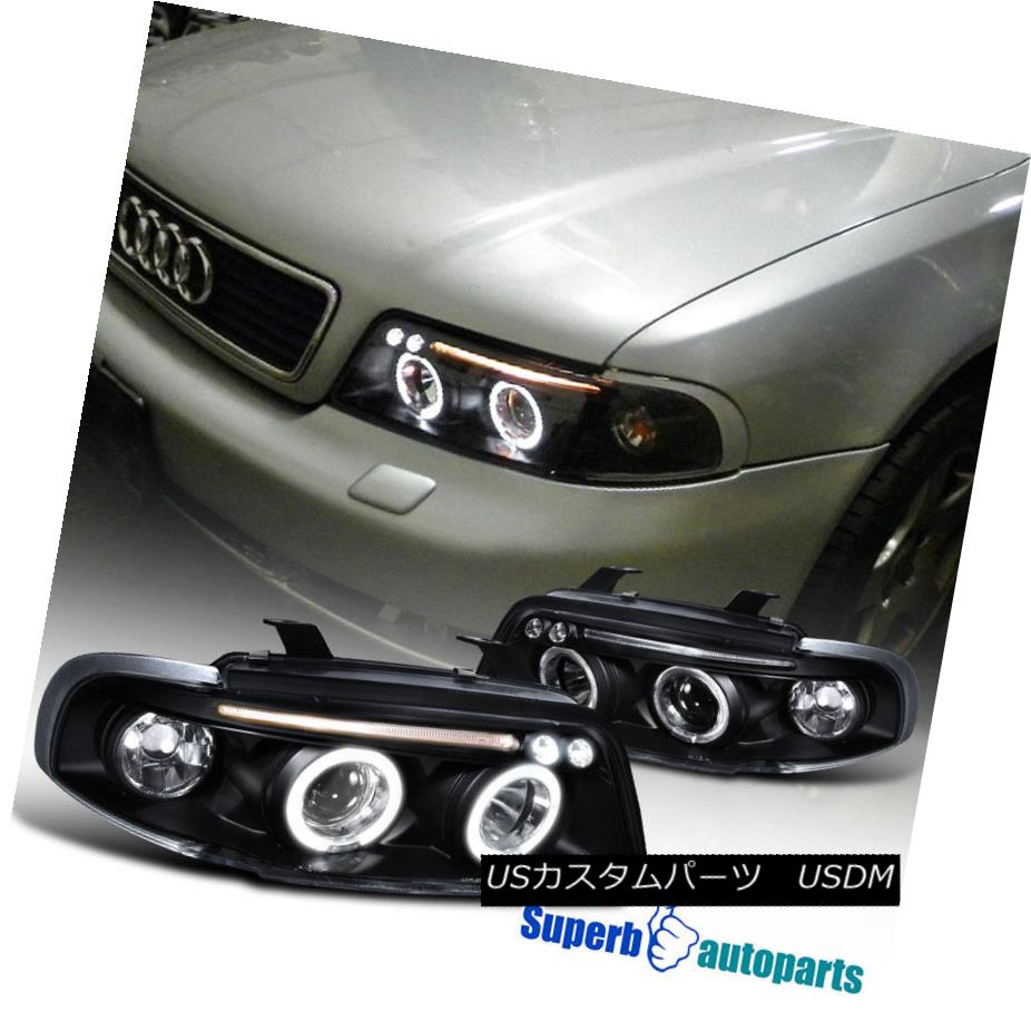 ヘッドライト 1996-1999 A4 Dual Halo Led Projector Headlights Head Lamps Black SpecD Tuning 1996-1999 A4デュアルハローLedプロジェクターヘッドライトヘッドランプブラックSpecDチューニング 【並行輸入品】