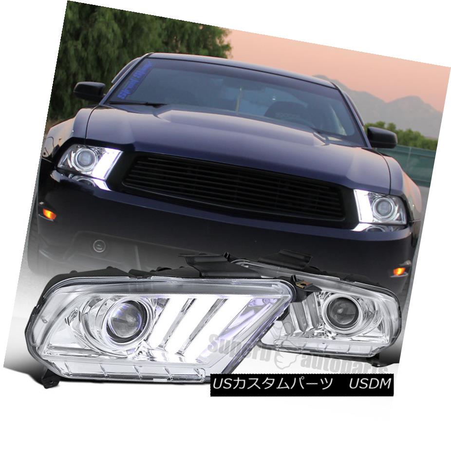 ヘッドライト 10-14 Chrome Clear Mustang Projector Headlights Hi-Tech Look SEQUENTIAL LED DRL 10-14クロムクリアムスタングプロジェクターヘッドライトハイテクル外観シーケンシャルLED DRL 【並行輸入品】