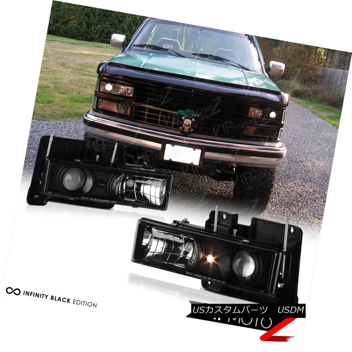 ヘッドライト 1988-1998 Chevy GMC C10 C/K Tahoe Blazer Black Projector Headlights Headlamp Set 1988-1998シボレーGMC C10 C / Kタホブレイザーブラックプロジェクターヘッドライトヘッドランプセット 【並行輸入品】 41,113円