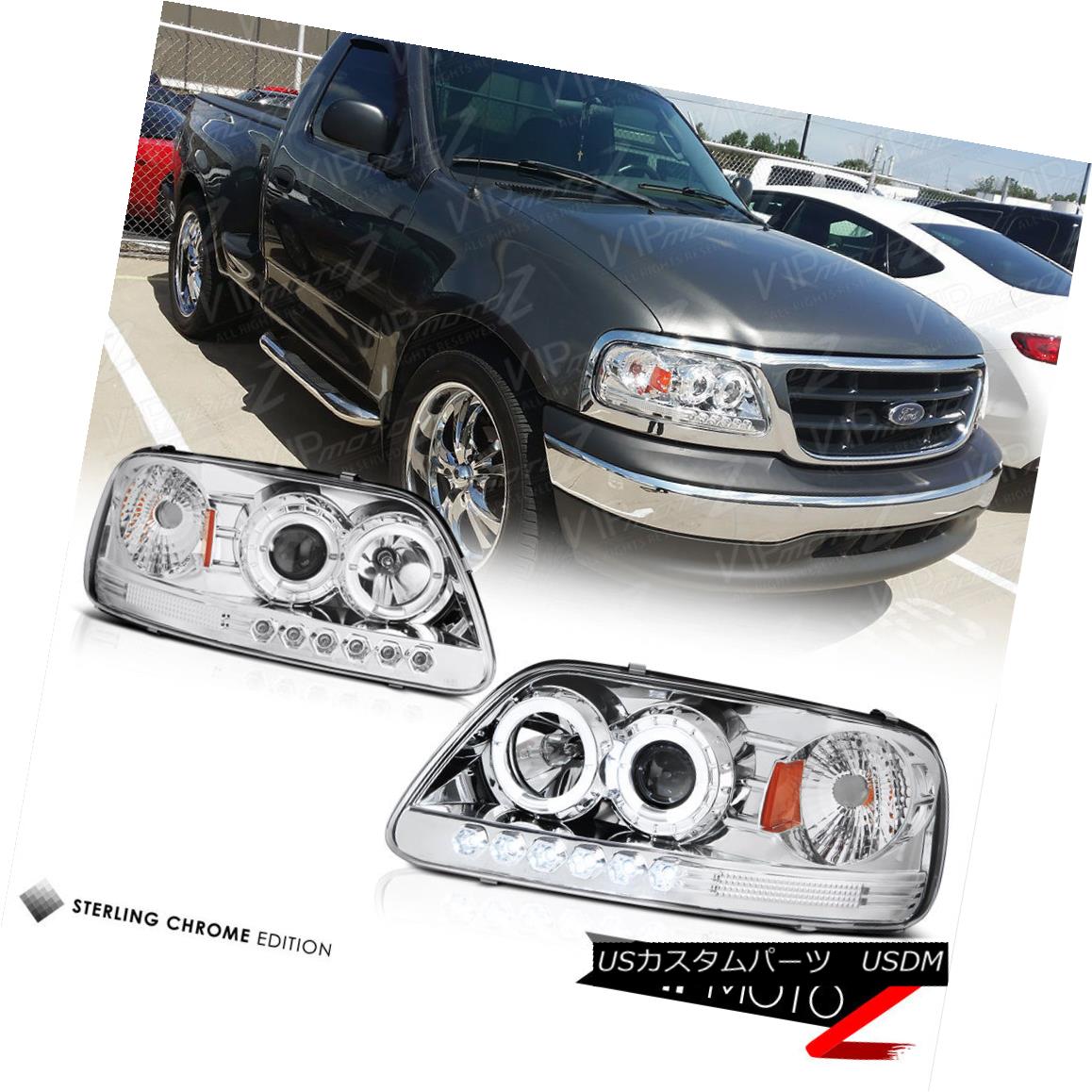 ヘッドライト 1997-2003 Ford F150 Chrome Angel Eye Projector LED Headlight Headlamp Expedition 1997-2003フォードF150クロームエンジェルアイプロジェクターLEDヘッドライトヘッドランプ遠征 【並行輸入品】