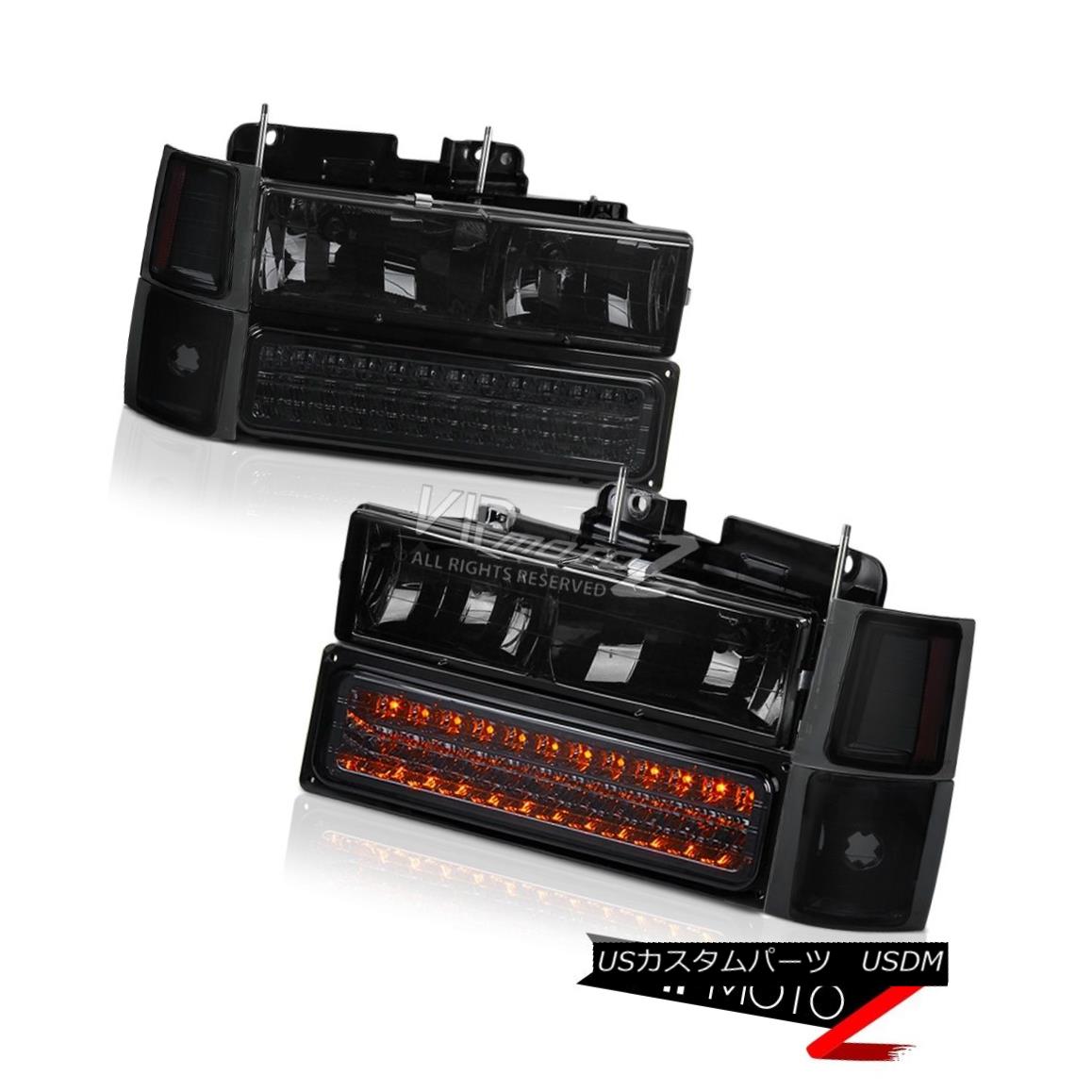 ヘッドライト 1995-1999 Chevy Tahoe Silverado Smoke 8PC Front Corner Bumper Head Lights Lamps 1995-1999 Chevy Tahoe Silverado Smoke 8PCフロントコーナーバンパーヘッドライトランプ 【並行輸入品】