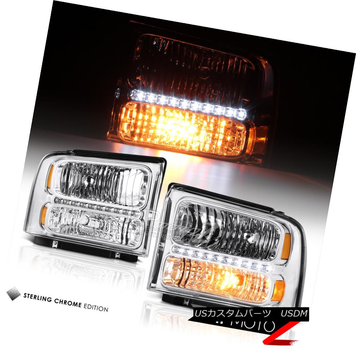 ヘッドライト [FACTORY STYLE w/ DRL LED] 2005-2007 Ford F250 F350 SD Chrome Headlights Lamps [FACTORY STYLE w / DRL LED] 2005-2007フォードF250 F350 SDクロームヘッドランプ 【並行輸入品】