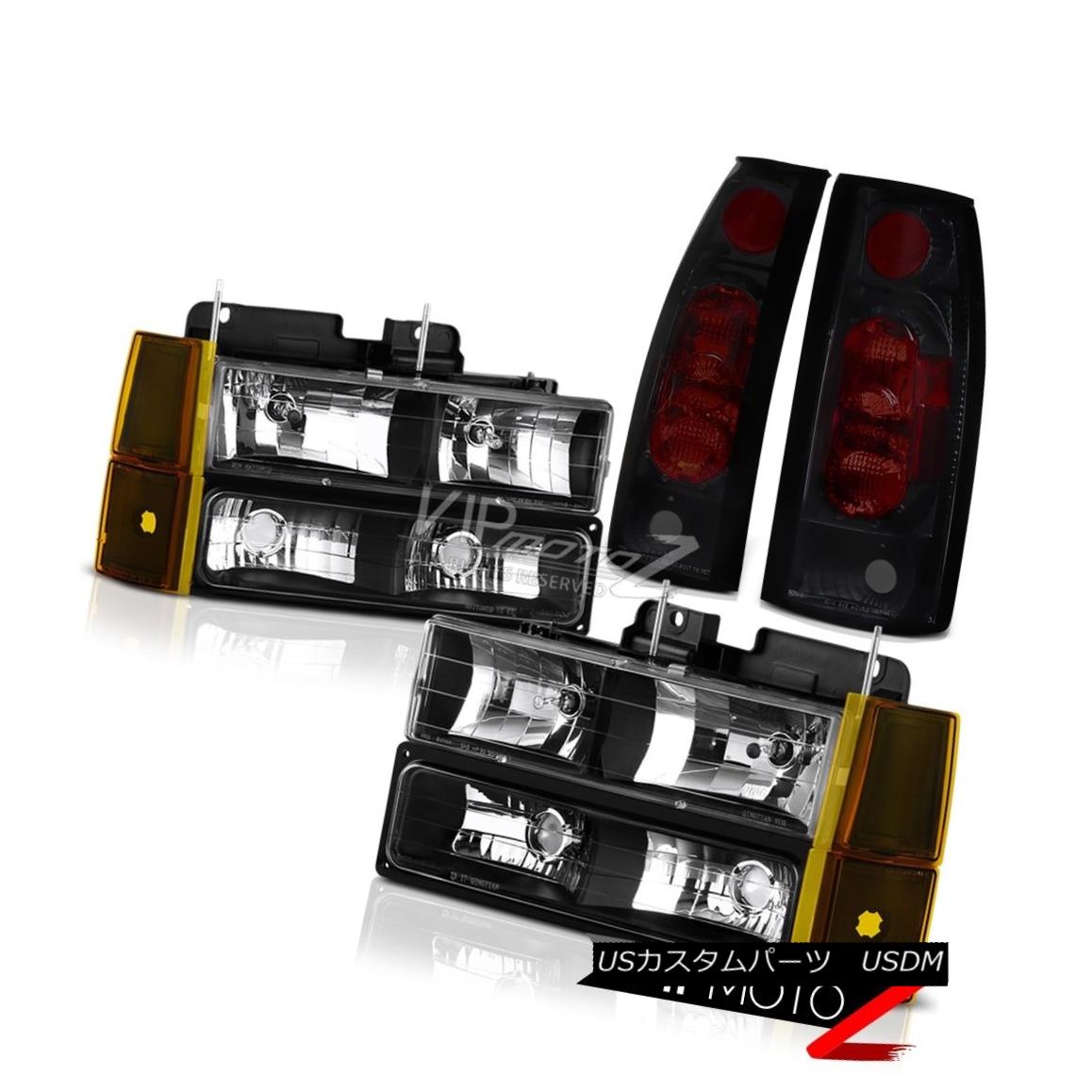 ヘッドライト 94-98 GMC Sierra 1500 Inky Black Headlights Corner Dark Tinted Tail Lamps L+R 94-98 GMC Sierra 1500 InkyブラックヘッドライトコーナーダークテールテールランプL + R 【並行輸入品】