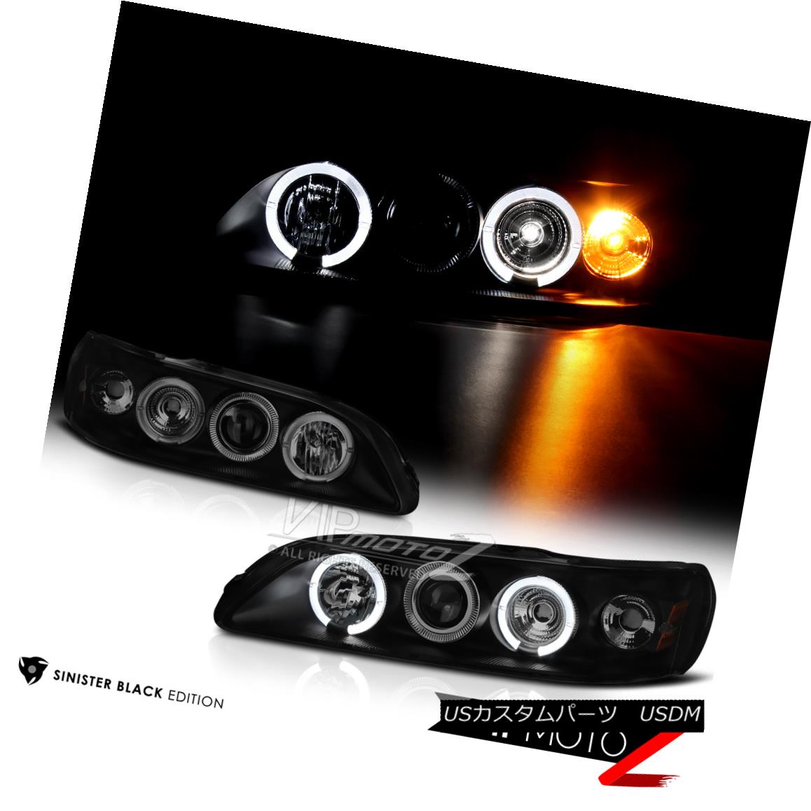 ヘッドライト 1998-2002 Honda Accord CG 2/4D Sinister Black Halo Projector Headlights Headlamp 1998-2002ホンダアコードCG 2 / 4Dシニスターブラックハロープロジェクターヘッドライトヘッドランプ 【並行輸入品】