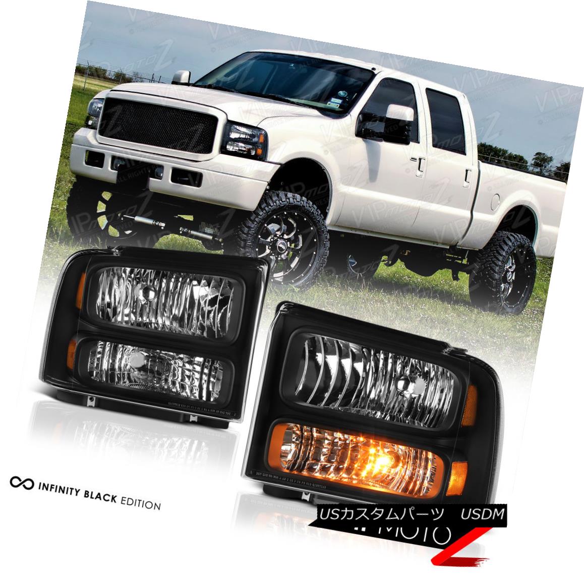 ヘッドライト 2005-2007 Ford F250 F350 F450 SuperDuty SD Black Front Headlights Assembly Pair 2005-2007 Ford F250 F350 F450 SuperDuty SDブラックフロントヘッドライトアセンブリペア 【並行輸入品】