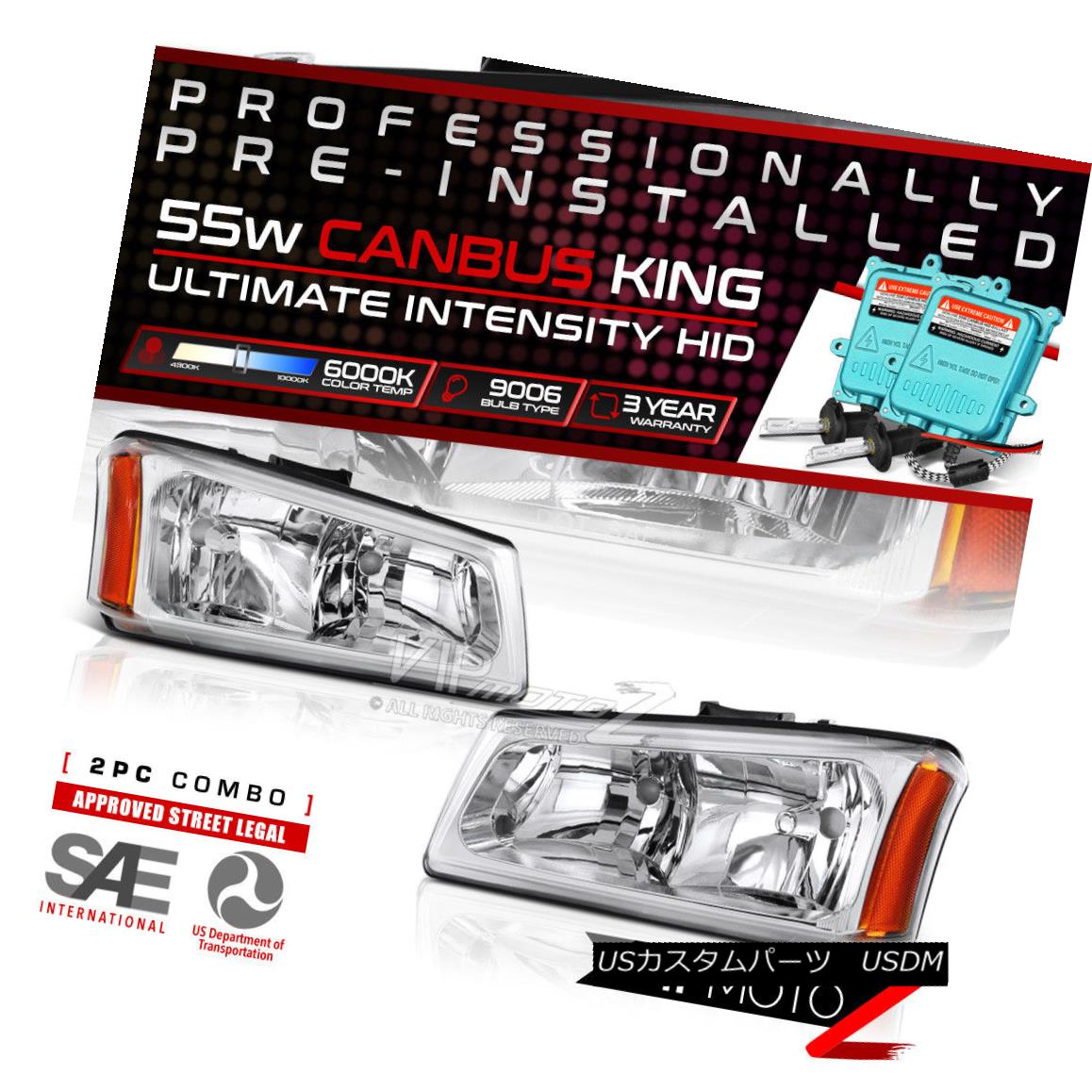 ヘッドライト !Built-In HID Low Beam! 03-06 Chevy Silverado SS Truck 1500/2500 Headlamp Amber ！内蔵HIDロービーム！ 03-06 Chevy Silverado SSトラック1500/2500ヘッドランプアンバー 【並行輸入品】