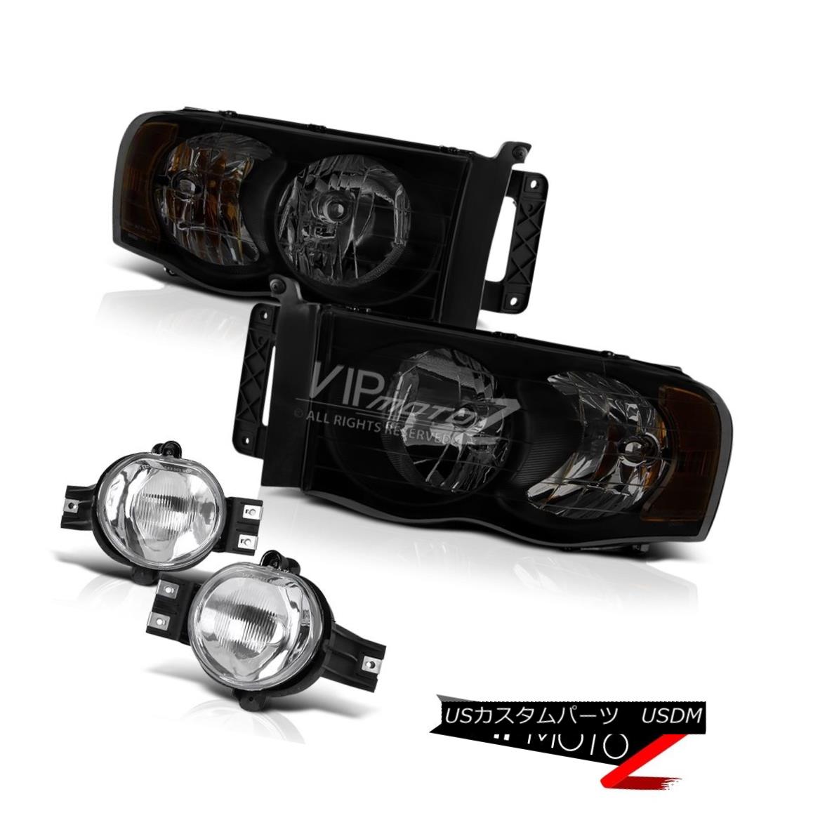 ヘッドライト 02-06 Ram 1500 2500 3500 4.7L Darkest Smoke Headlights Clear Chrome Foglights 02-06 Ram 1500 2500 3500 4.7L暗い煙のヘッドライトクリアクロムフォグライト 【並行輸入品】