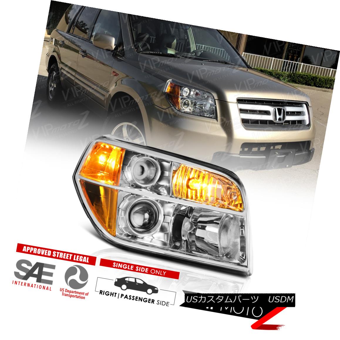ヘッドライト RH [PASSENGER SIDE] 2006-2008 Honda Pilot SUV Front Headlight Headlamp Assembly RH [PASSENGER SIDE] 2006-2008ホンダパイロットSUVフロントヘッドライトヘッドランプアセンブリ 【並行輸入品】