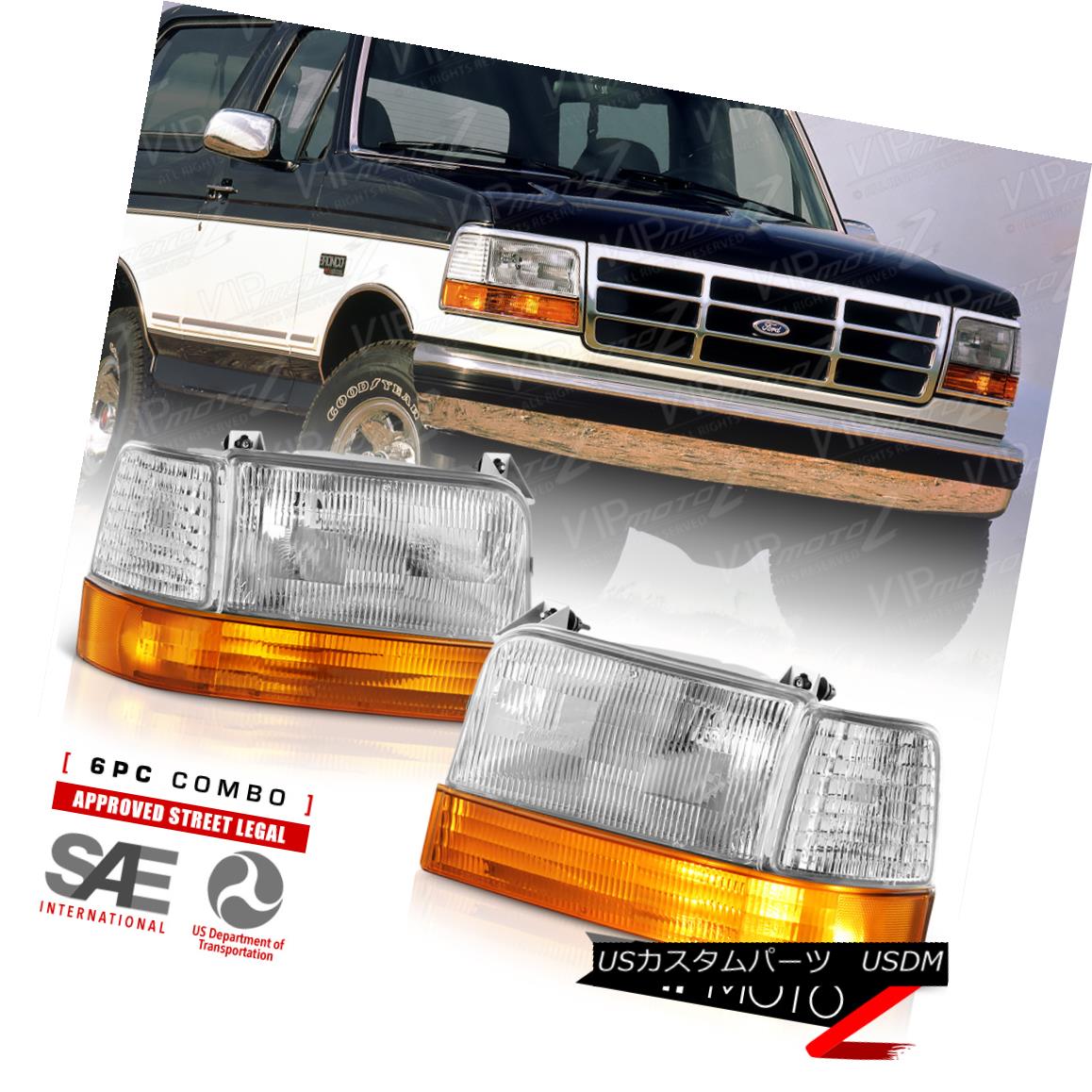 ヘッドライト [FACTORY STYLE 6PC] 1992-1996 Ford Bronco F150 F250 F350 Headlight Assembly [FACTORY STYLE 6PC] 1992-1996 Ford Bronco F150 F250 F350ヘッドライトアセンブリ 【並行輸入品】