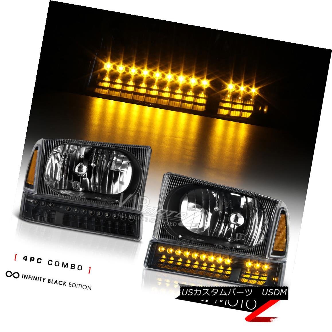 ヘッドライト [BLACK] 1999-2004 Ford F250 F350 SD LED Amber Parking Corner Bumper Head Lights [BLACK] 1999-2004フォードF250 F350 SD LEDアンバーパーキングコーナーバンパーヘッドライト 【並行輸入品】