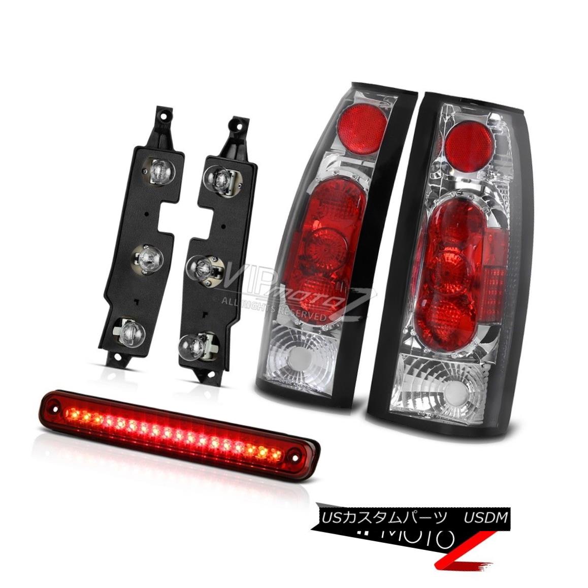 ヘッドライト 94-98 Chevy K3500 Red Clear 3RD Brake Lamp Bulbs Holder Euro Chrome Rear Lights 94-98シボレーK3500レッドクリア3RDブレーキランプ球根ホルダーユーロクロームリアライト 【並行輸入品】