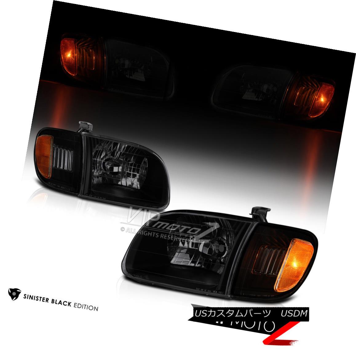ヘッドライト 2000-2004 Toyota Tundra [Sinister Black] Headlights Signal Lamps Left Right Set 2000-2004トヨタトンドラ[Sinister Black]ヘッドランプ信号ランプ左右セット 【並行輸入品】