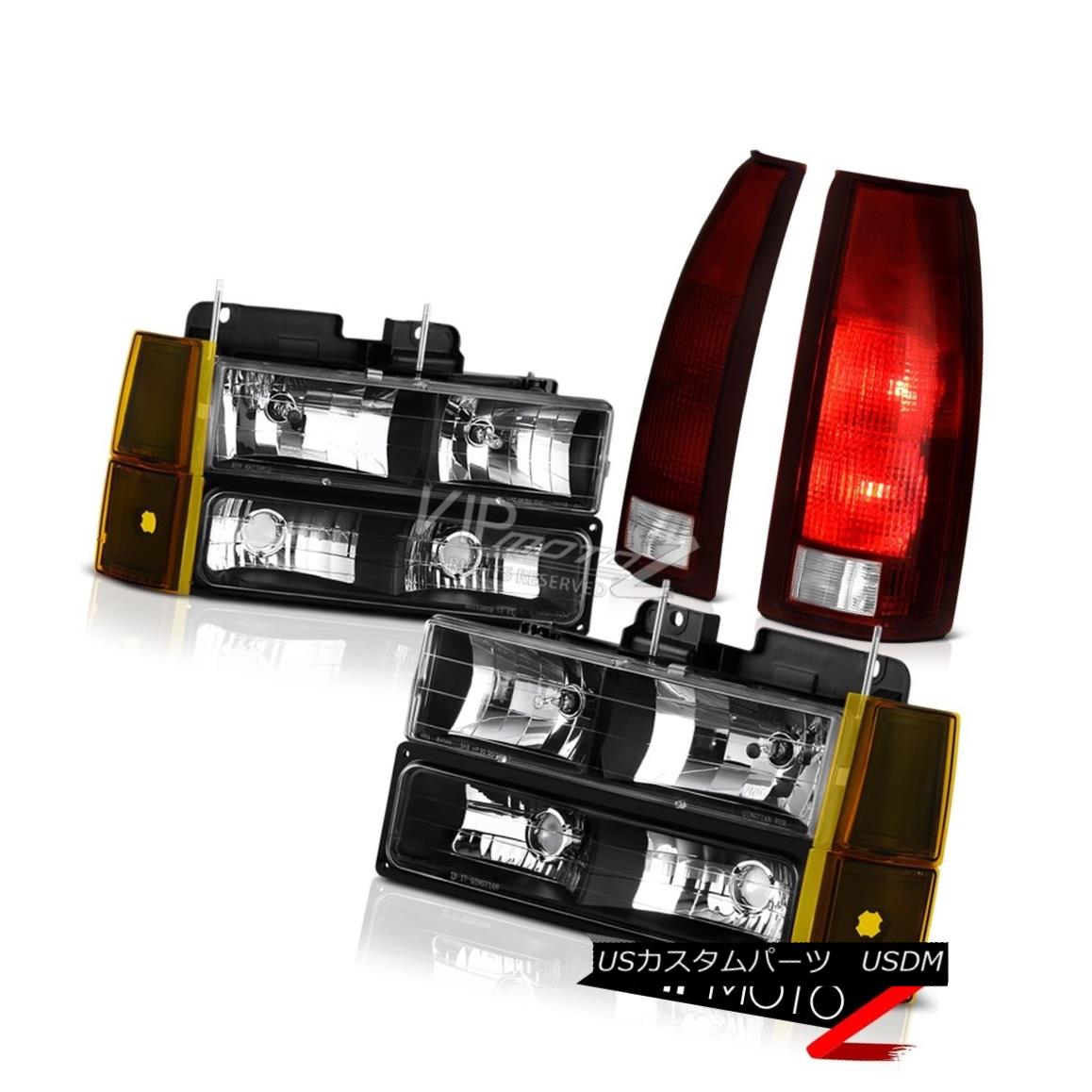 ヘッドライト 94-98 GMC Sierra Nighthawk Black Headlamps Bumper Smoked Red Tail Brake Lights 94-98 GMC Sierra Nighthawkブラックヘッドランプバンパースモークレッドテールブレーキライト 【並行輸入品】