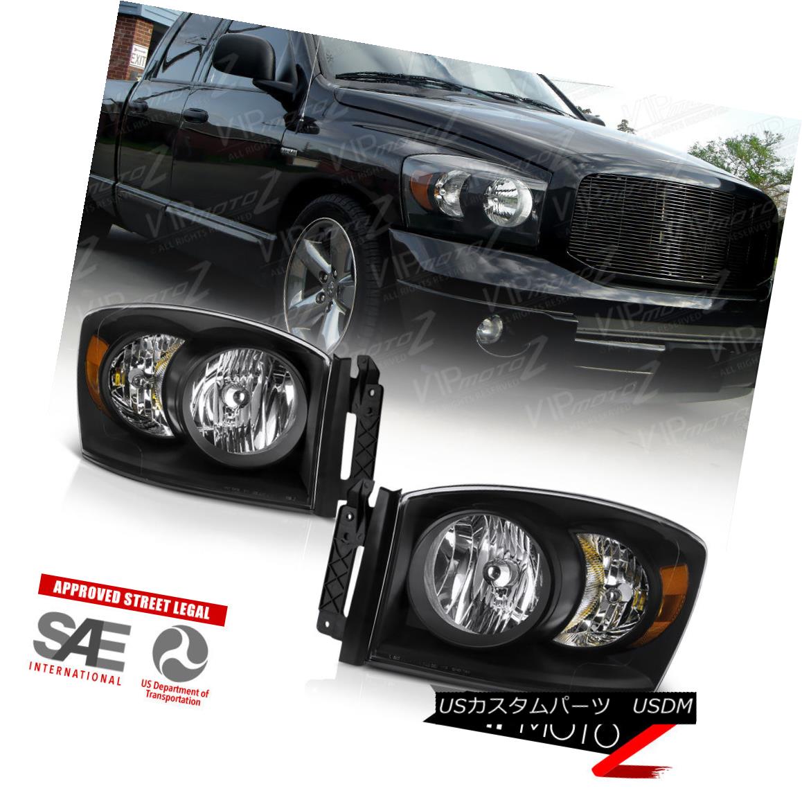 ヘッドライト 2006-2008 Dodge Ram 1500 [SRT-10 STYLE] Black Crystal Headlights 06-09 Ram 2500 2006-2008ダッジラム1500 [SRT-10 STYLE]ブラッククリスタルヘッドライト06-09 Ram 2500 【並行輸入品】
