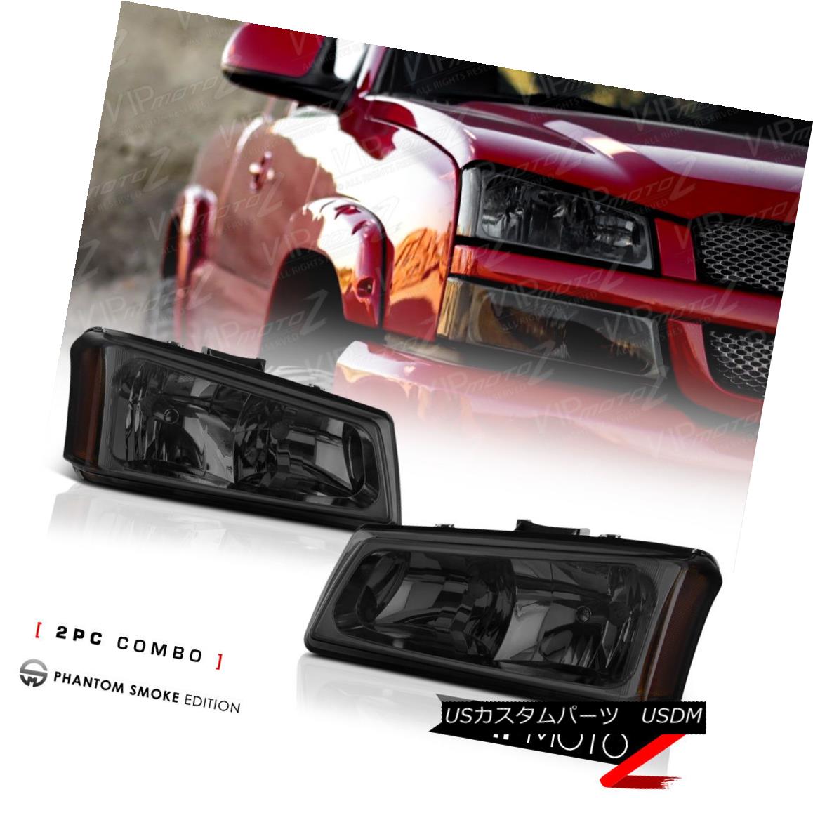 ヘッドライト 03-06 Silverado/Avalanche Titanium Smoke Headlight Lamp LH+RH W/ Amber Assembly 03-06 Silverado / Aval ancheチタンスモークヘッドライトランプLH + RH W / Amberアセンブリ 【並行輸入品】