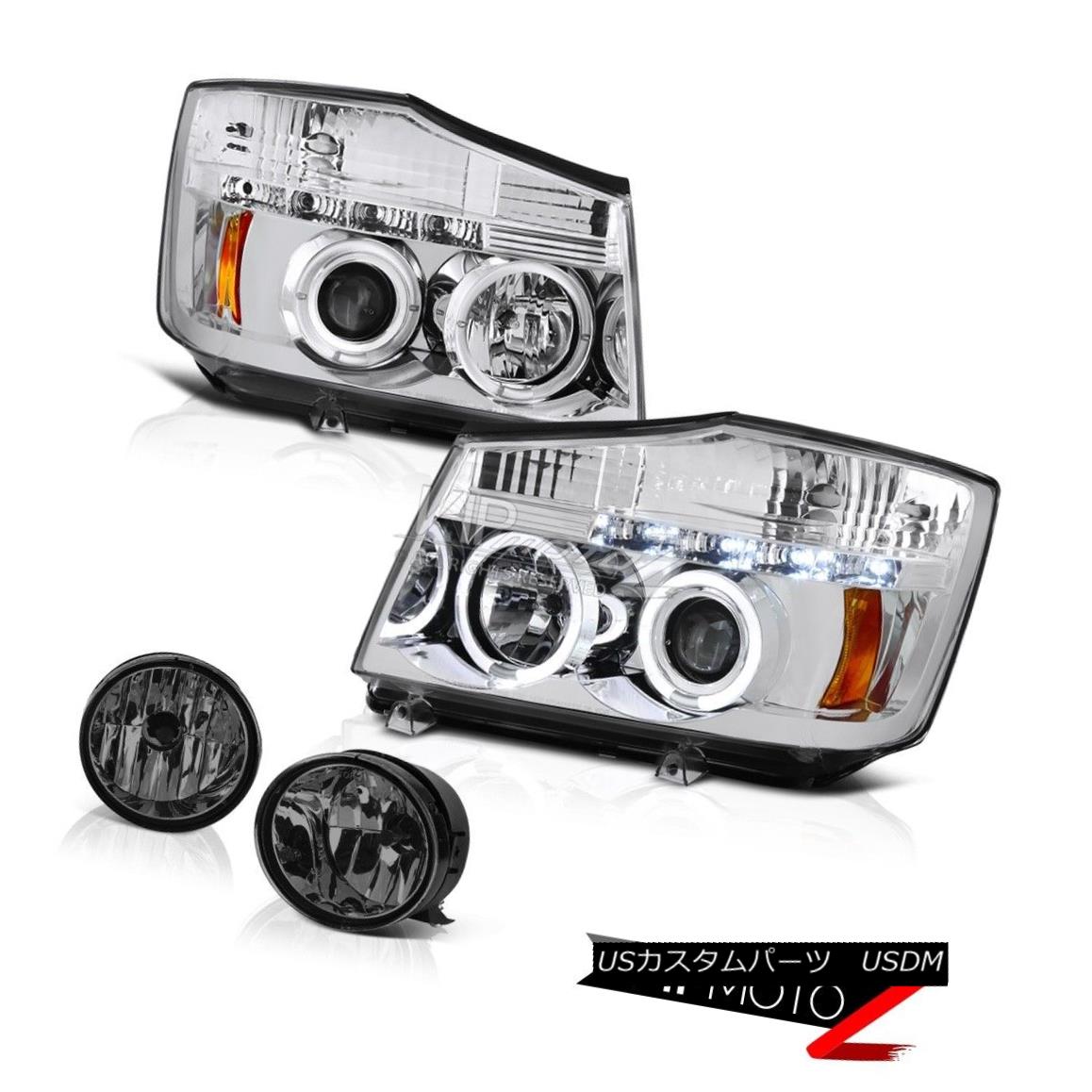 ヘッドライト For 2004-2015 For 2004-2015 Titan 4X4 Chrome Projector Headlight Foglamps 2004年から2015年の間、2004?2015年のタイタン4X4クロームプロジェクターヘッドライトフォグランプ 【並行輸入品】