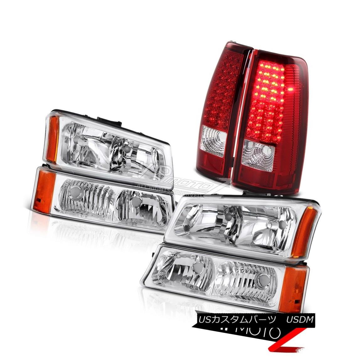 ヘッドライト Crystal Bumper Headlights LED Bulb Brake Tail Lights 03 04 Silverado Vortec Max クリスタルバンパーヘッドライトLEDバルブブレーキテールライト03 04 Silverado Vortec Max 【並行輸入品】