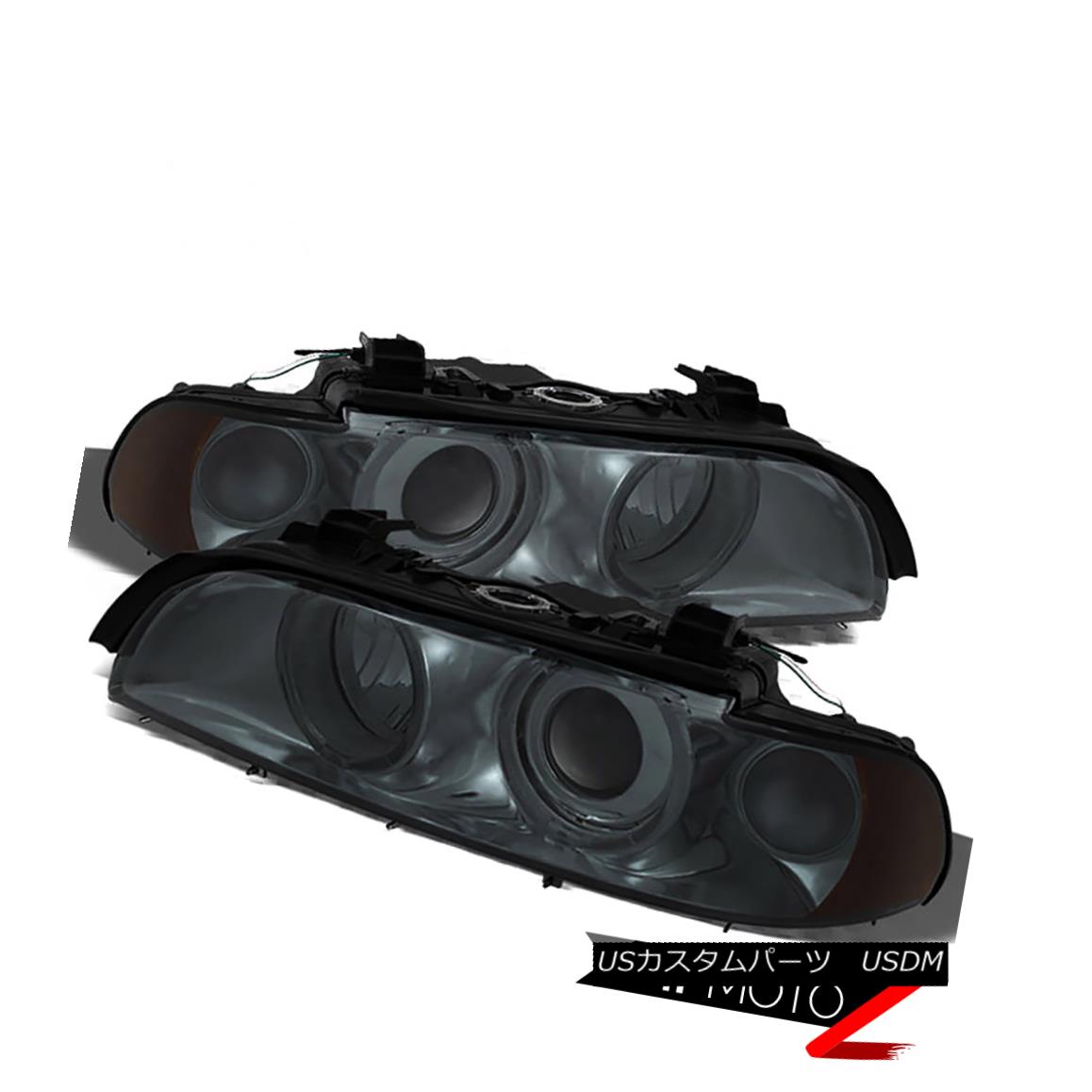 ヘッドライト *Titanium Smoke* 1997-2003 BMW E39 5-Series Halo Projector Headlights Pair *チタンスモーク* 1997-2003 BMW E39 5シリーズハロープロジェクターヘッドライトペア 【並行輸入品】
