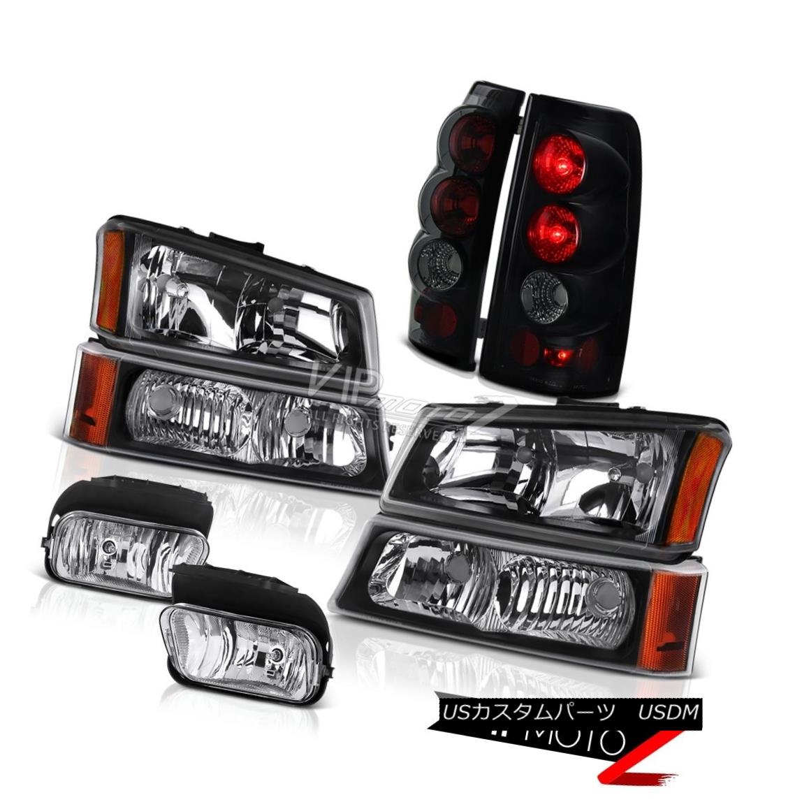 ヘッドライト Silverado 3500 03-07 Black Bumper Headlight Sinister LED Brake Lamp Driving Fog Silverado 3500 03-07ブラック・バンパー・ヘッドライト不快なLEDブレーキ・ランプ・フォグ・ドライビング・フォグ 【並行輸入品】