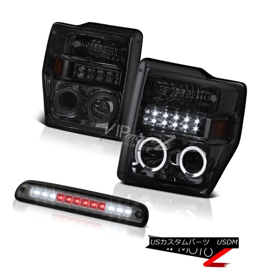 ヘッドライト 09 ライト ランプ F250 2x 10 車用品 08 Headlight Third Tinted 5 4l Led Halo Smoke Led Brake Roof Stop Tinted 08 09 10 F250 5 4l 2x Halo Ledヘッドライトスモークled第3ブレーキルーフストーンティント World倉庫 店車用品 バイク用品 車用品